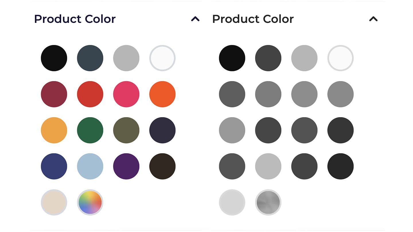 With achromatopsia it's pretty hard to select a colour. With achromatopsia it's pretty hard to select a colour.